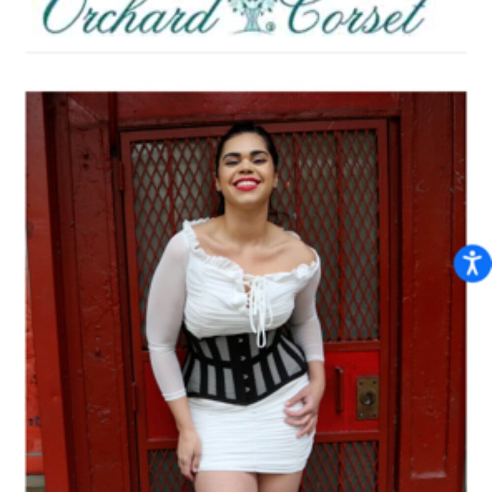 Orchard Corset black mesh underbust corset, black, 28